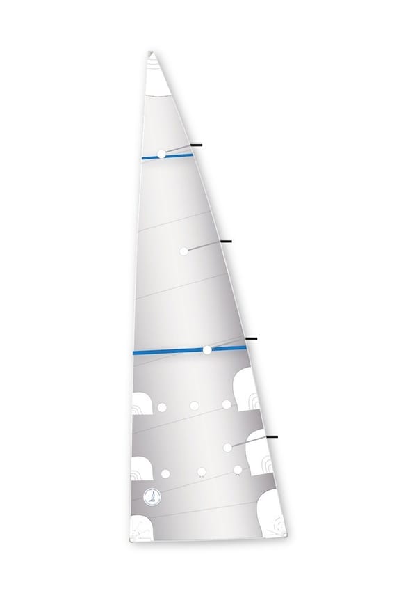 Storsejl med korte sejlpinde-diagram